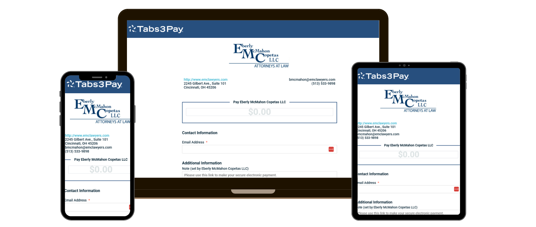 Eberly McMahon Copetas LLC Payments Tabs3 Pay